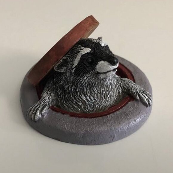 Too Cute Miniature Racoon in Manhole - Picture 1 of 2